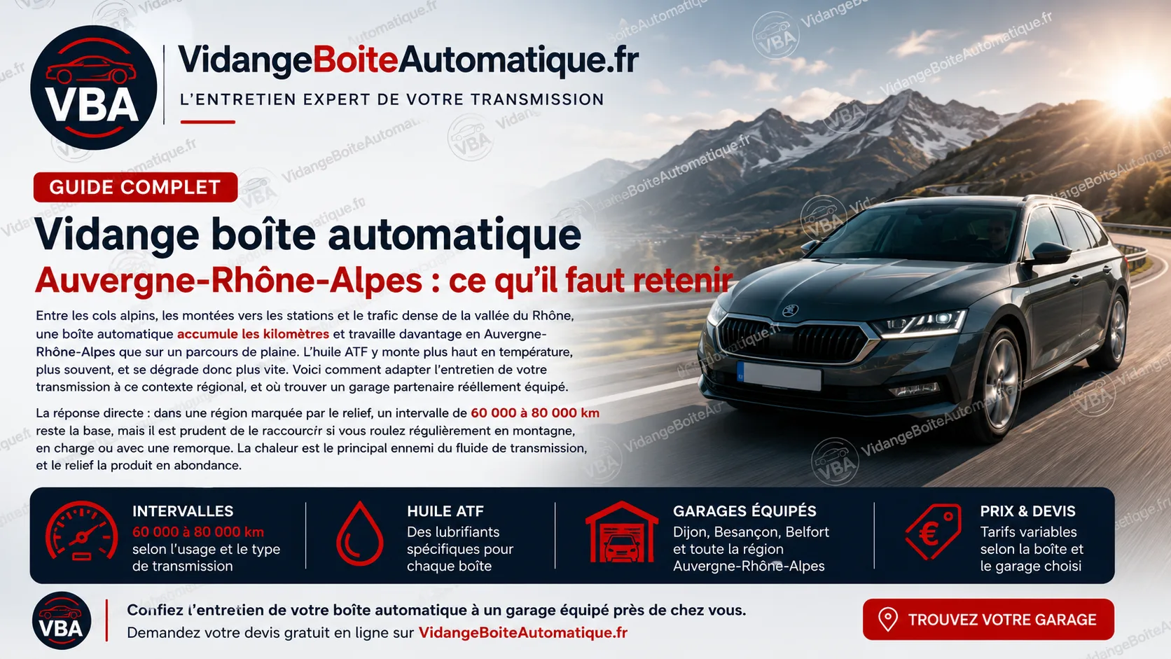 Vidange boîte automatique Auvergne-Rhône-Alpes : garages – illustration