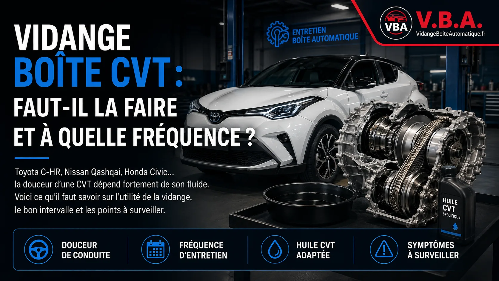 Vidange boîte CVT : faut-il la faire et à quelle fréquence ? – illustration