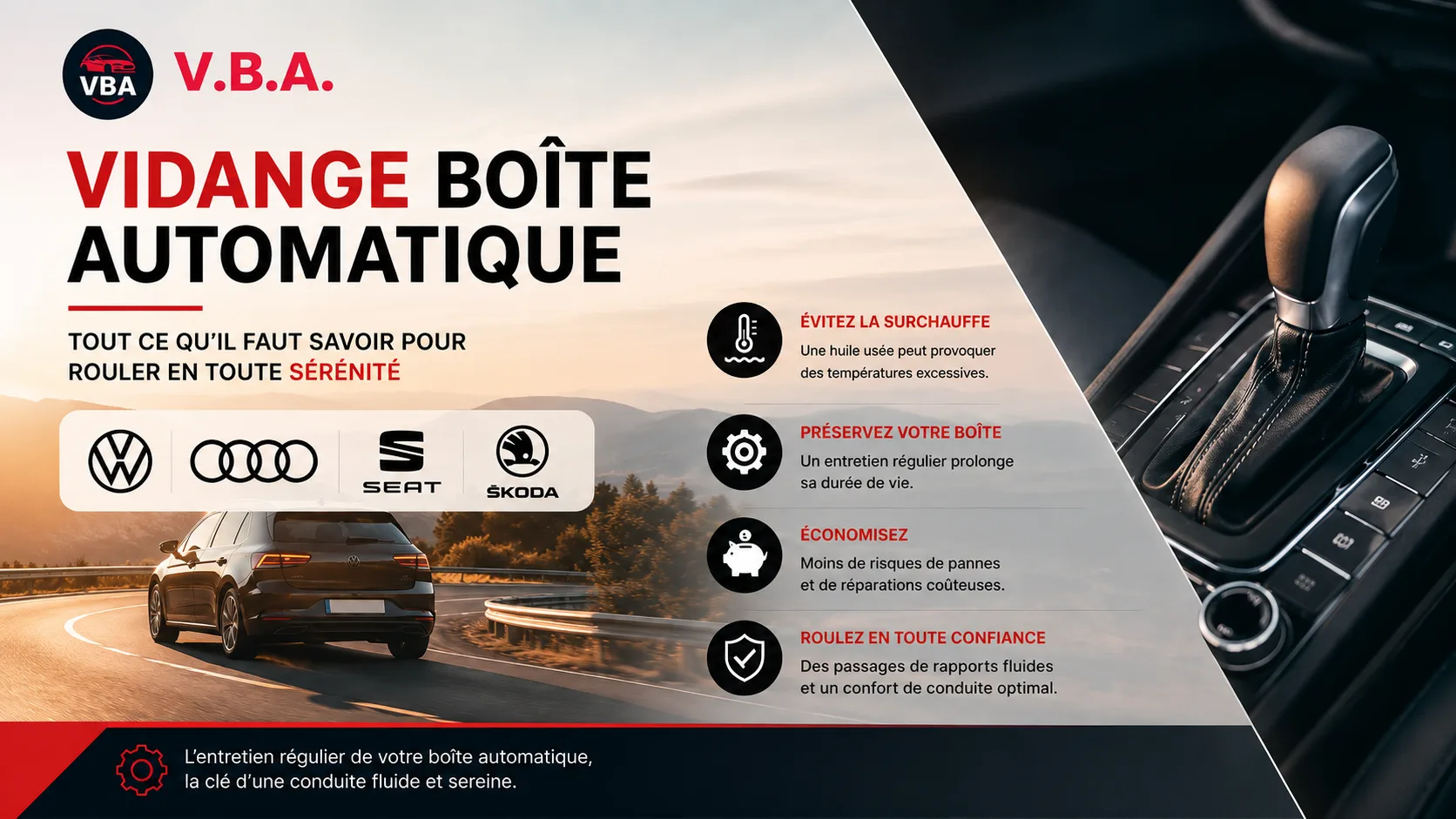 Vidange boîte automatique Volkswagen, Audi, Seat et Skoda – illustration