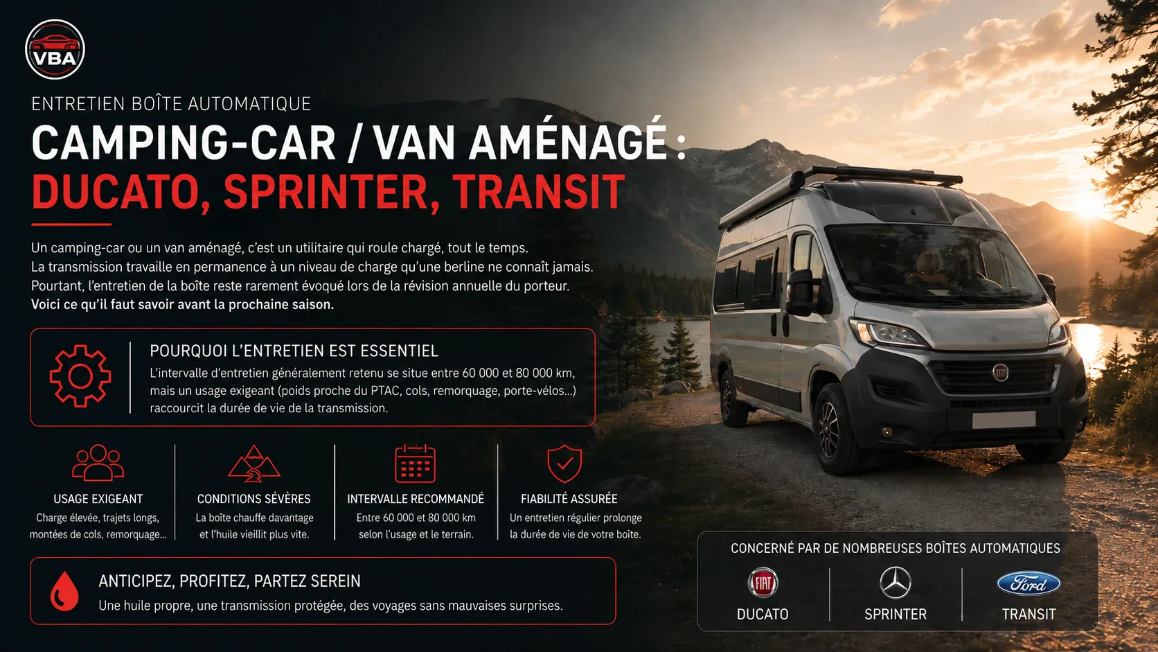 Vidange boîte automatique camping-car : Ducato, Sprinter, Transit – illustration