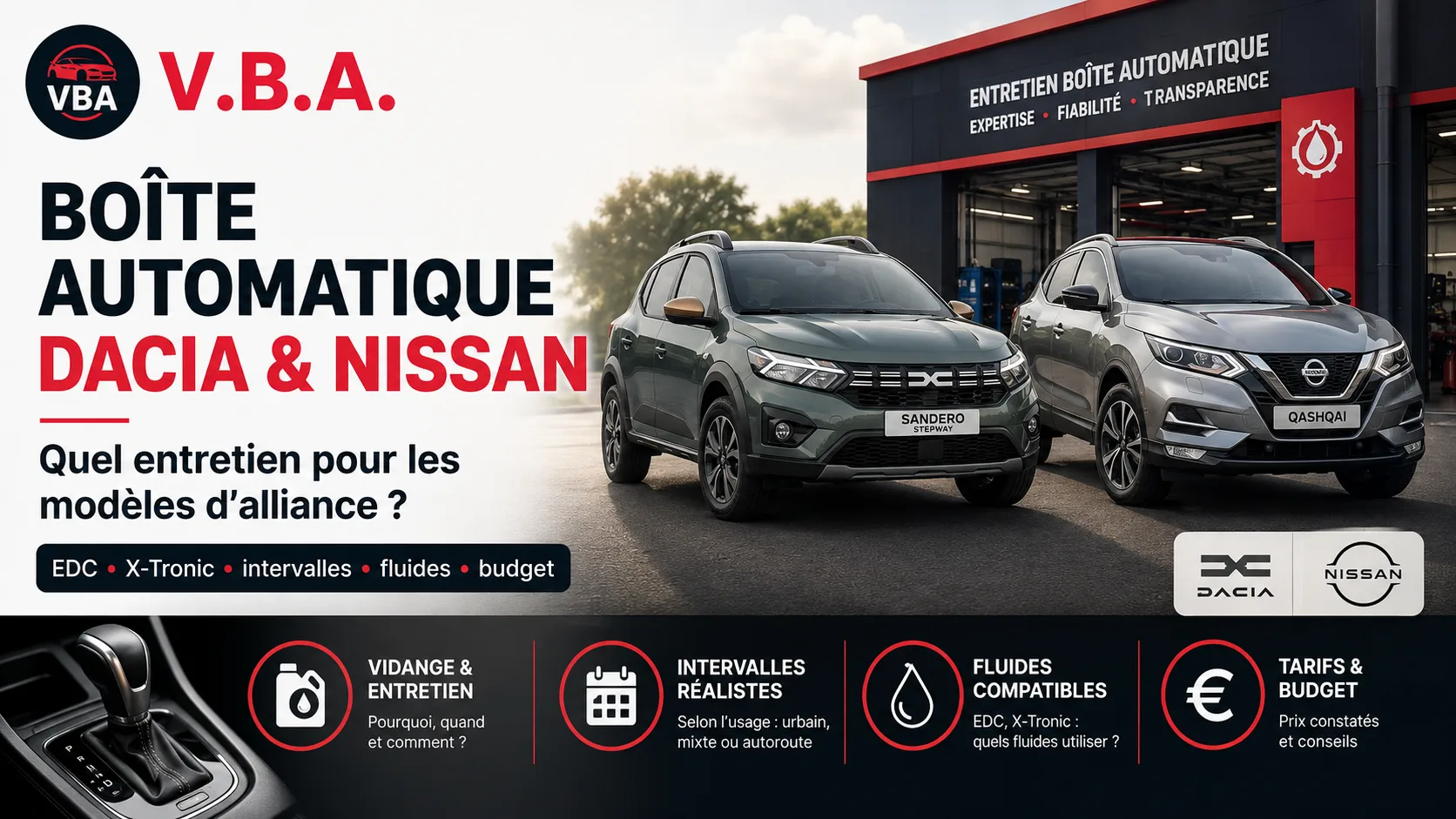 Boîte automatique Dacia et Nissan : quel entretien pour les modèles d'alliance – illustration