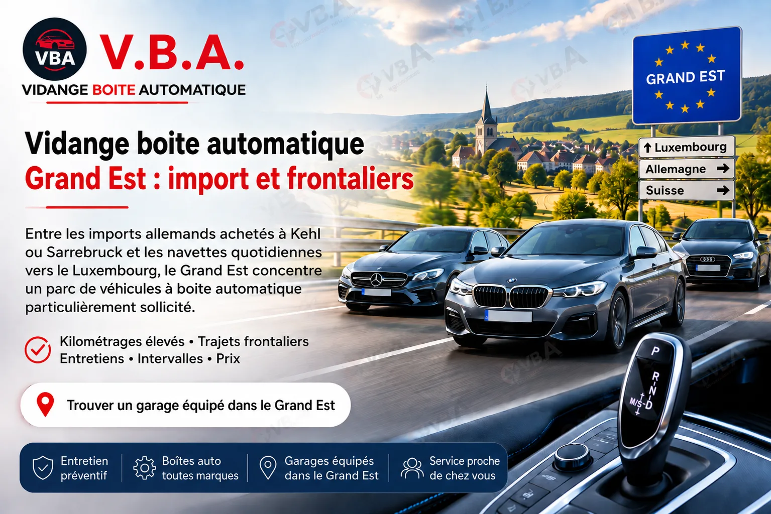 Vidange boîte automatique Grand Est : import et frontaliers – illustration
