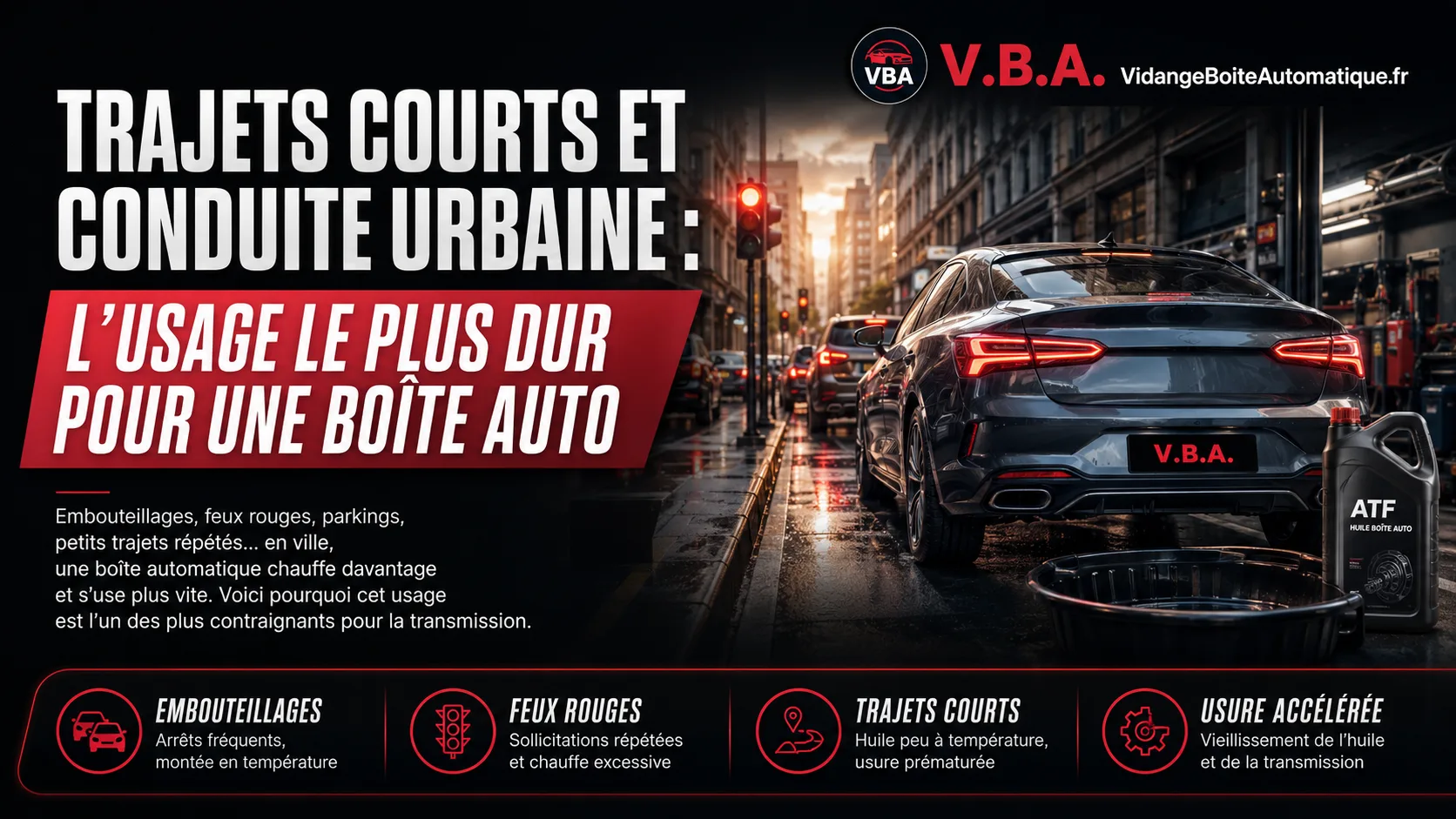 Trajets courts et conduite urbaine : l'usage le plus dur pour une boîte auto – illustration