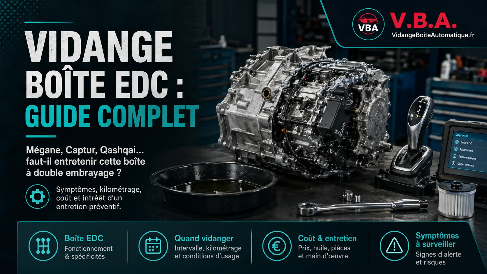 Vidange boîte EDC Renault : guide complet (Dacia, Nissan) – illustration