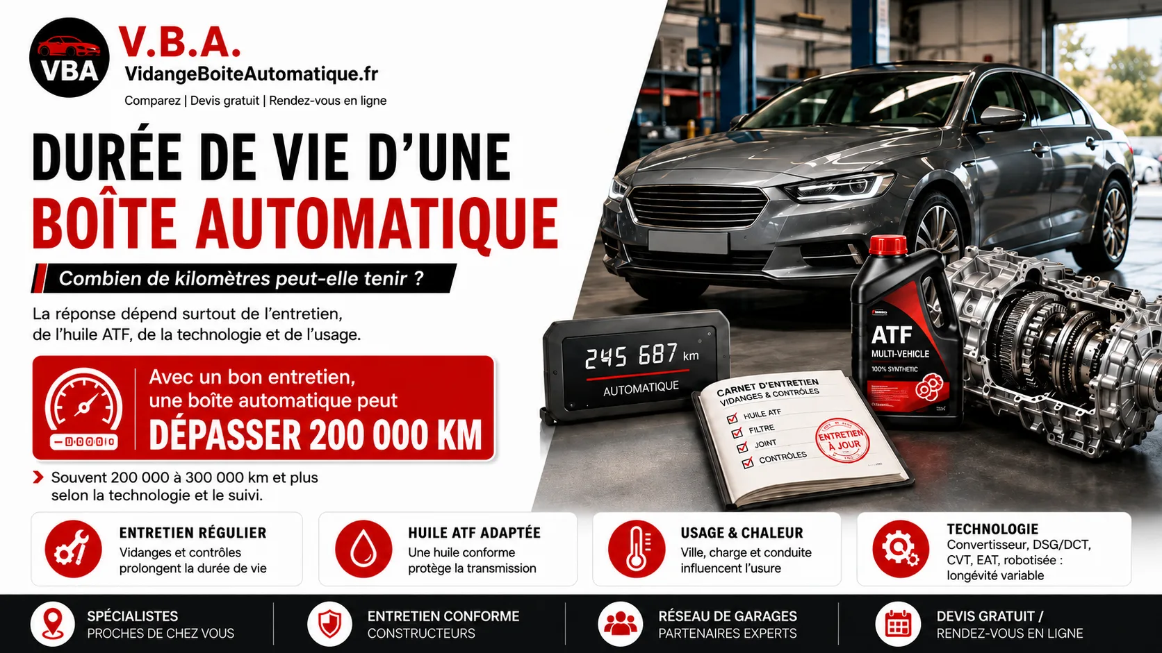 Quelle est la durée de vie d'une boîte automatique ? – illustration