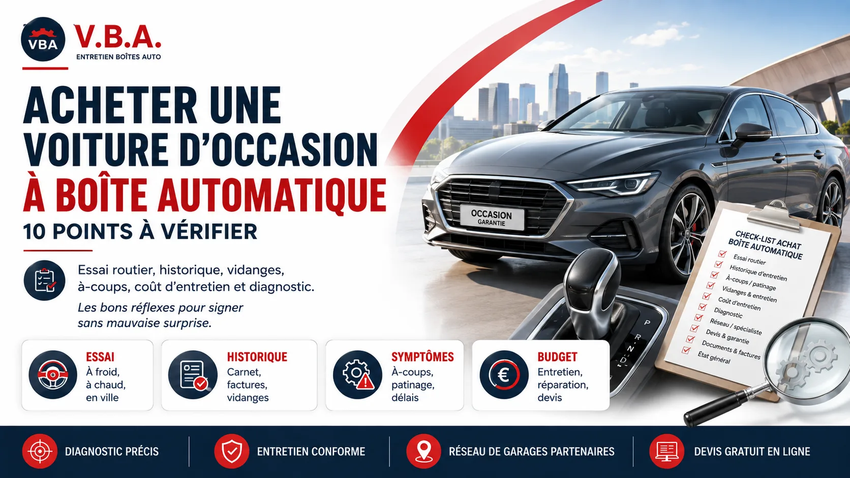 Acheter une voiture d'occasion à boîte automatique : 10 points – illustration