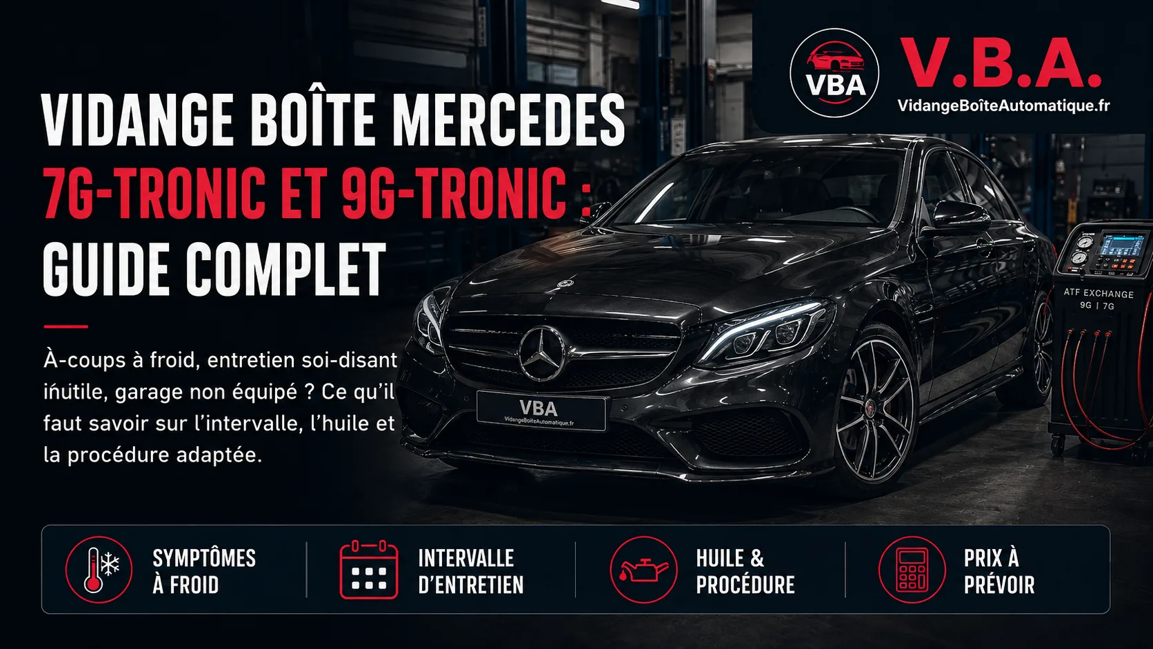 Vidange boîte automatique Mercedes 7G-Tronic et 9G-Tronic – illustration