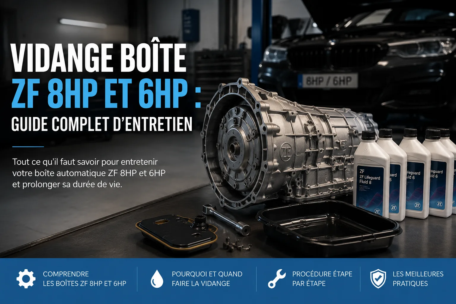 Vidange boîte ZF 8HP et 6HP : guide complet d'entretien – illustration