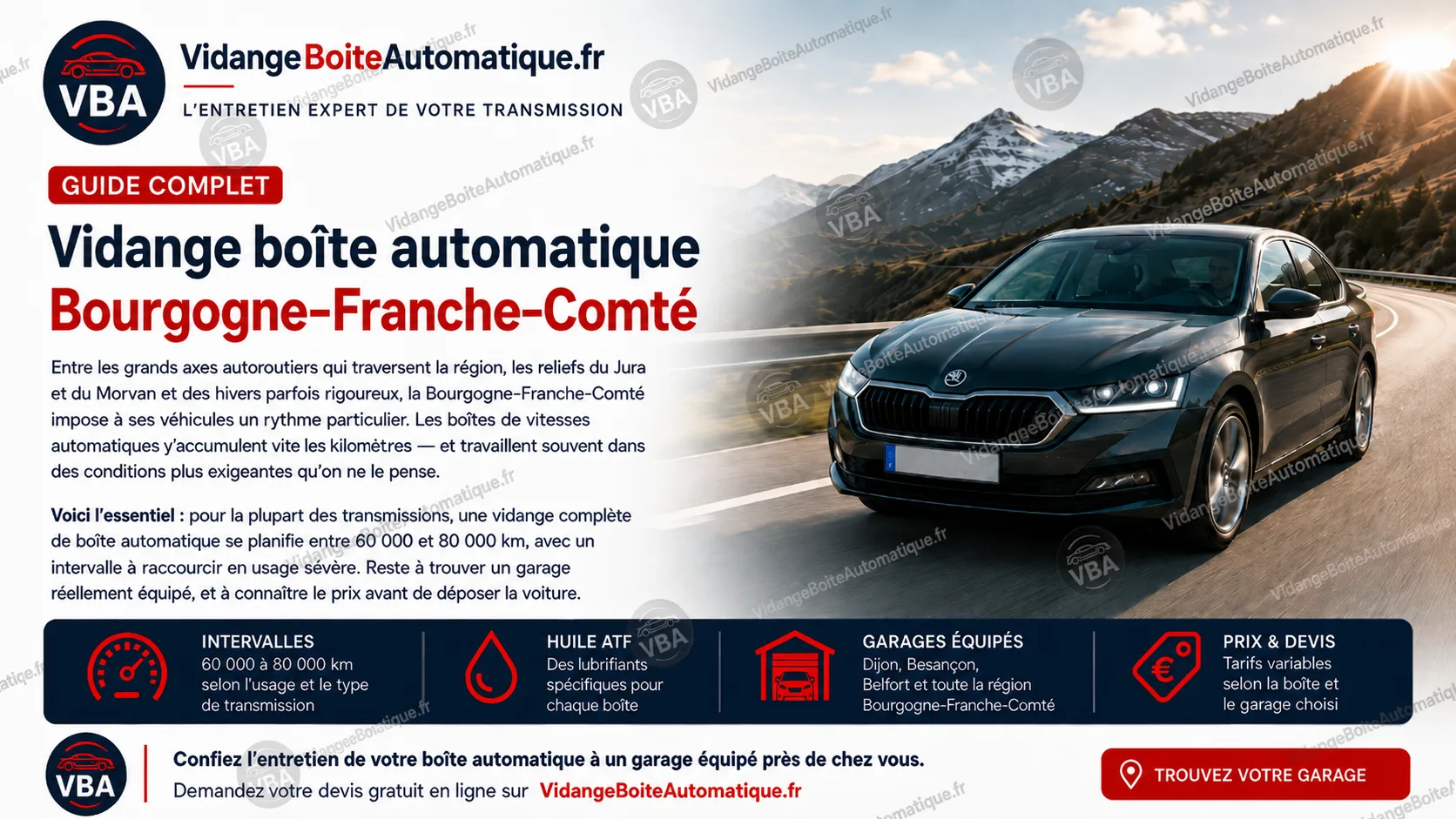 Vidange boîte automatique Bourgogne-Franche-Comté : guide
