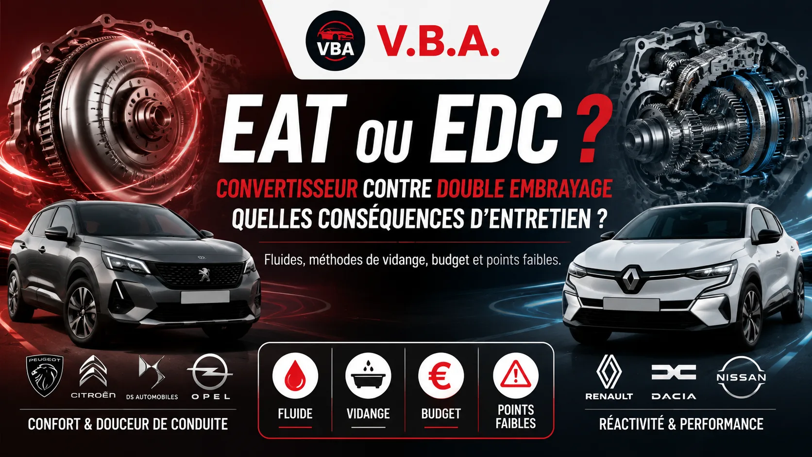 EAT ou EDC : convertisseur contre double embrayage, quelles conséquences d'entretien ? – illustration